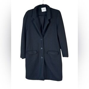 Jacquline De Yong Black Knit Blazer Jacket Womens L Longline Preppy Corpcore